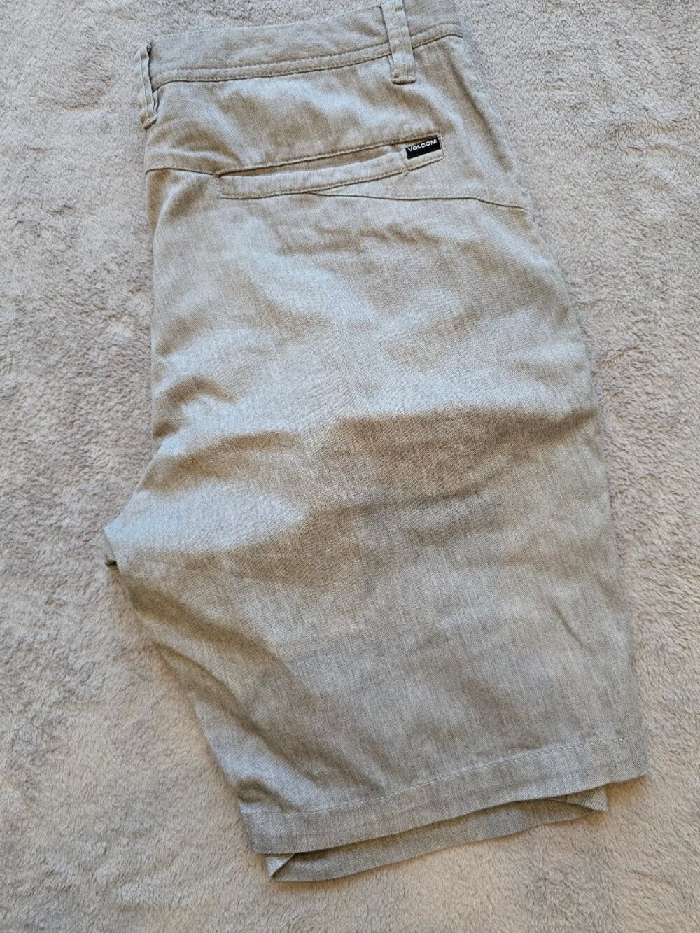 Volcom Shorts Men's 36 Grey Chino Relaxed Fit‎ Stretch Flat Front
